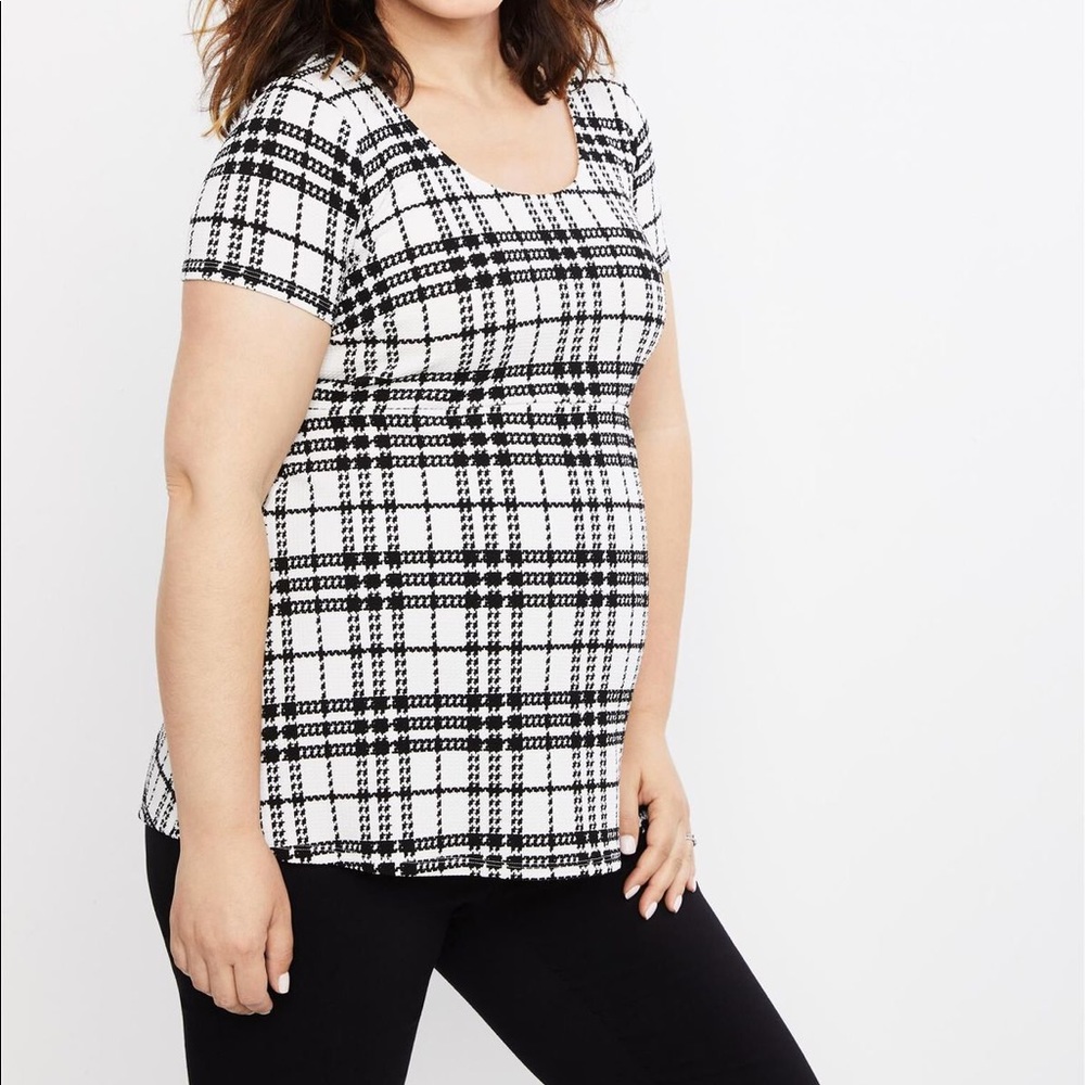 🔥SOLD🔥 Motherhood Maternity Textured Houndstooth Top S